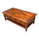 Solid cherry coffee table with 3 drawers in Louis Philippe style, 1980.