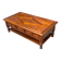 Solid cherry coffee table with 3 drawers in Louis Philippe style, 1980.