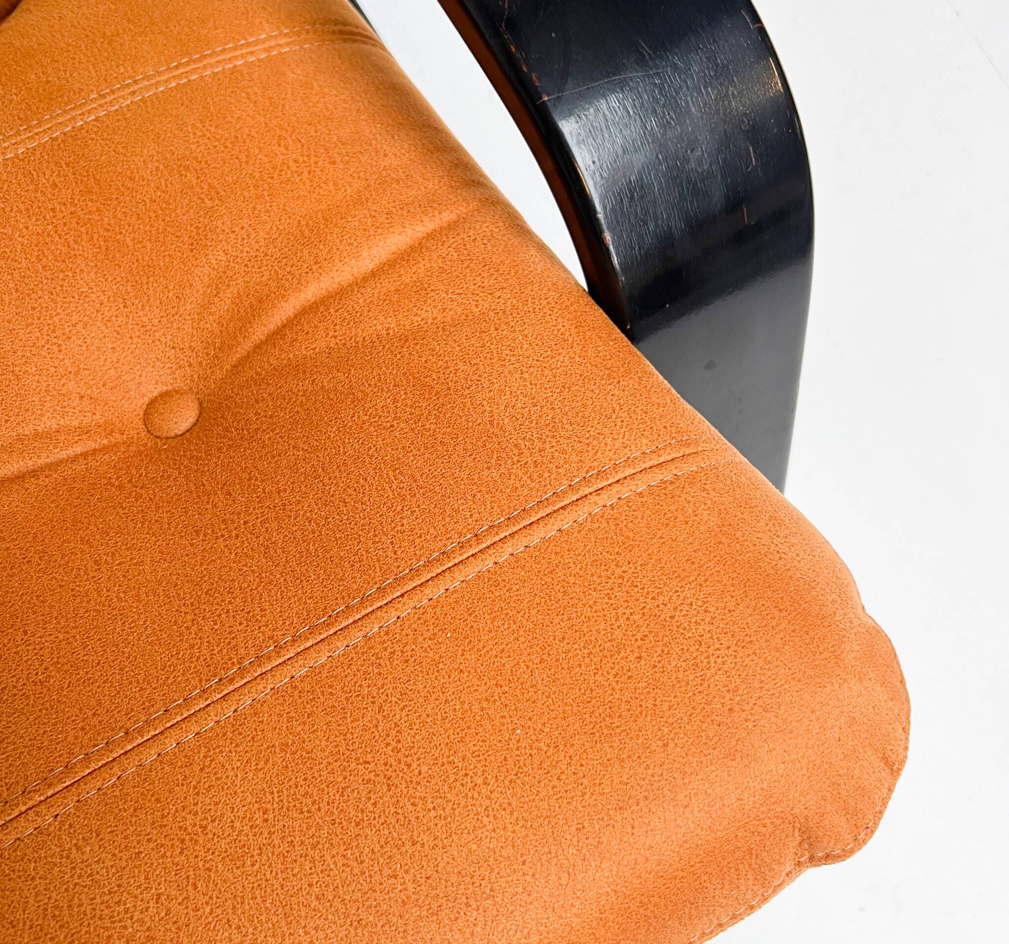 Reupholstered cognac coloured lounge chair, 1960s