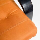 Reupholstered cognac coloured lounge chair, 1960s