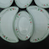 6 Pillivuyt serving dishes decorated with Liserons