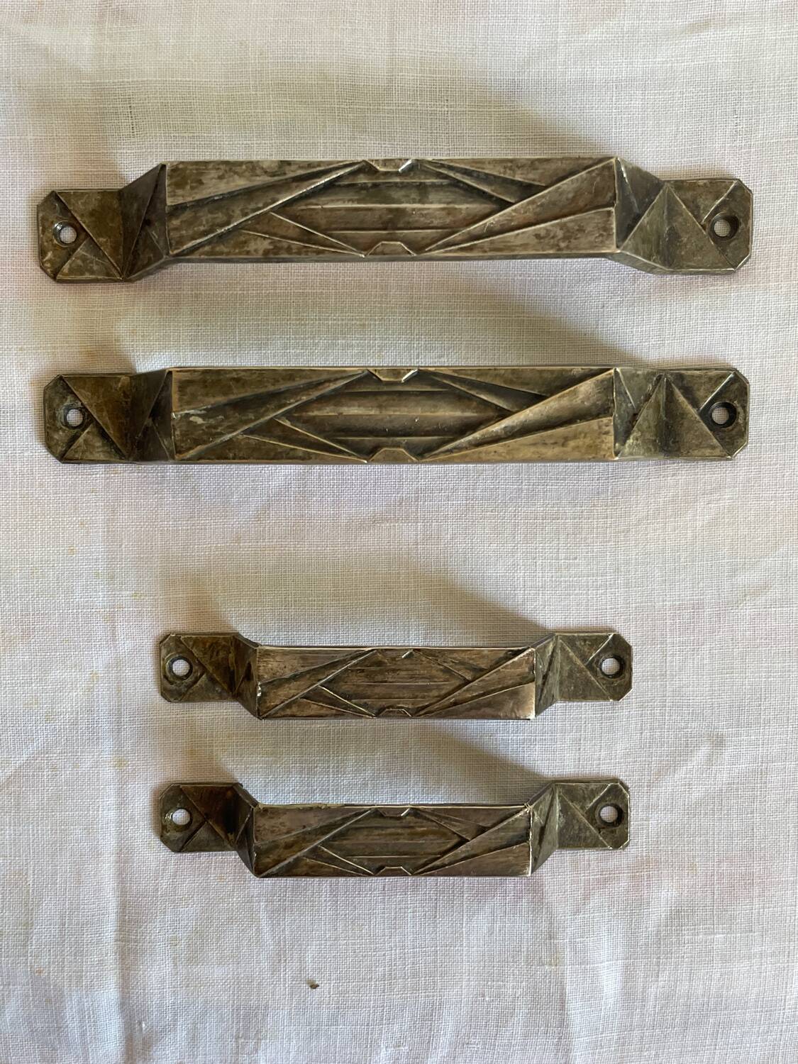 Set of 4 Art Deco handles