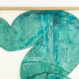 “The Twins”, bas-relief framed in oak wood and patinated copper.