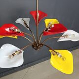 Vintage multi colour italian chandelier, 1960s