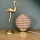 Vintage art deco globe table lamp in pink and gold Clichy glass