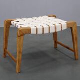 Jan Vaněk mid-century oak stool, Czechoslovakia, 1950s