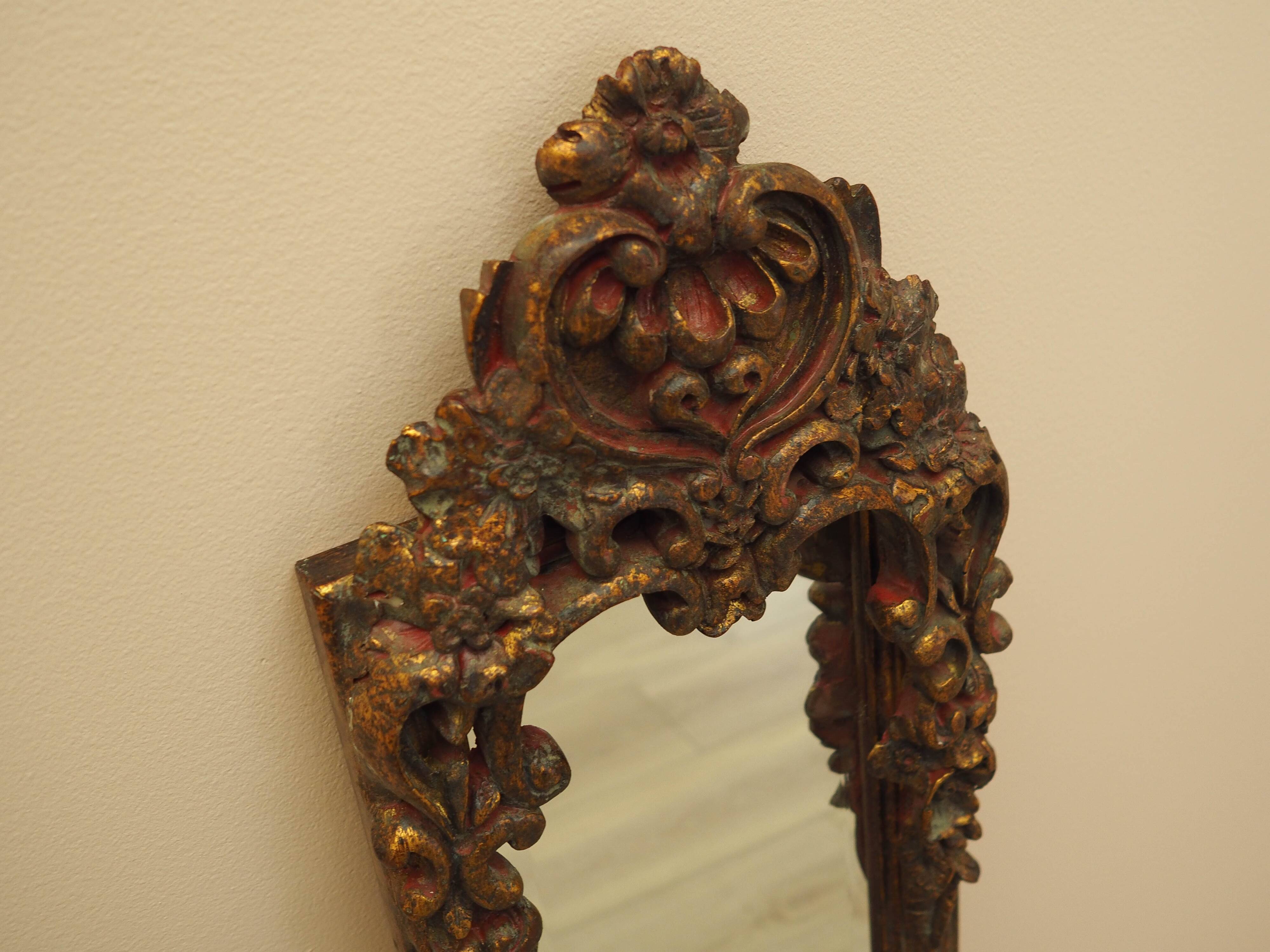 Mirror in a wooden frame, Italian design, 1960s, production: Italy