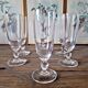 Vintage crystal champagne flutes, low stem (set of 6)