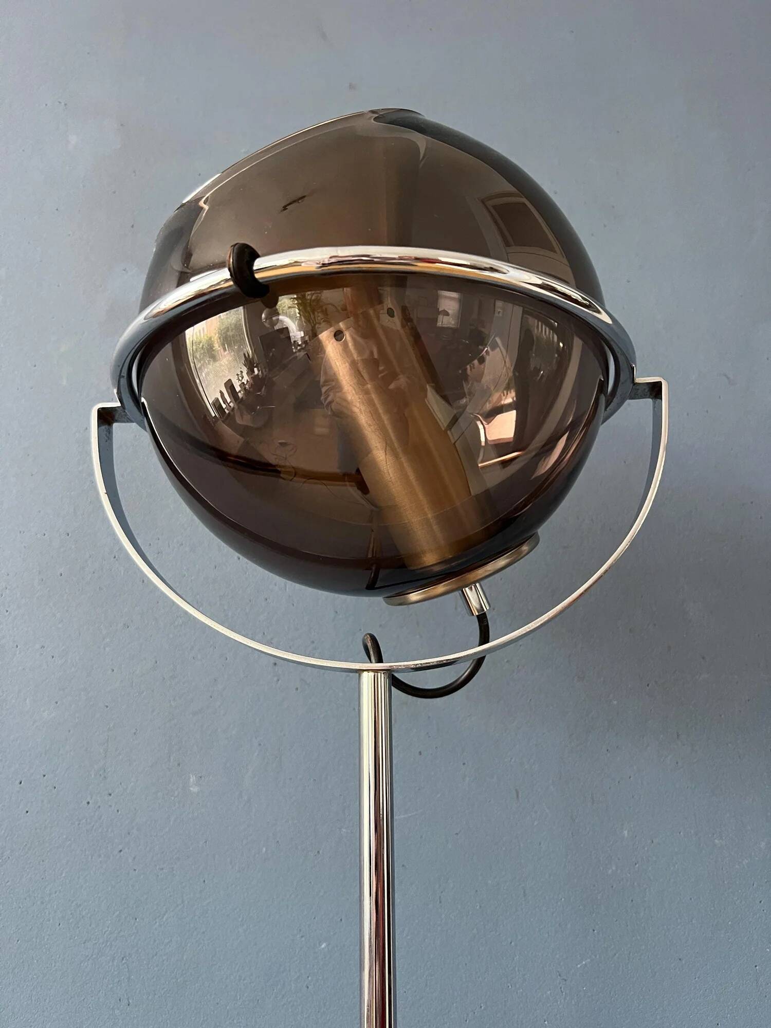 Vintage Raak Space Age Globe Eyeball Floor Lamp by Frank Ligtelijn