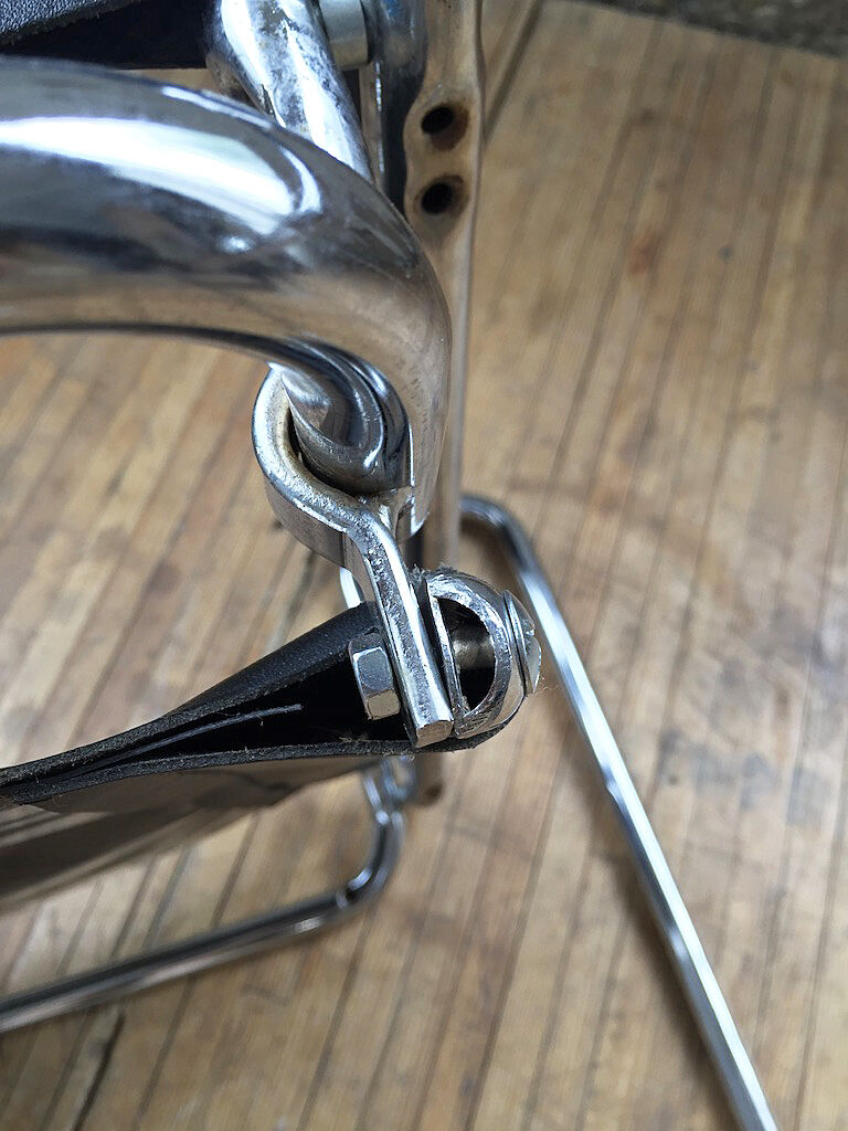 Bauhaus modernist leather chrome armchairs