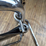 Bauhaus modernist leather chrome armchairs