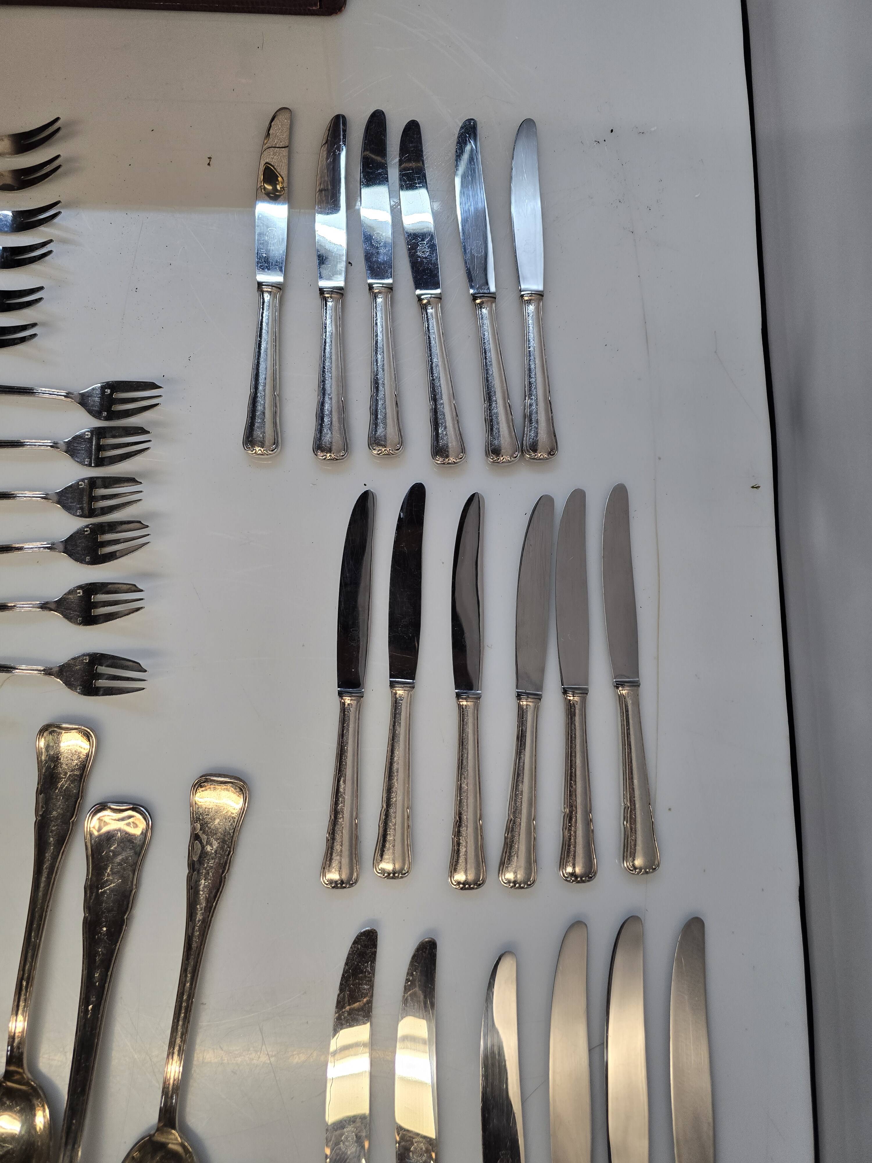 Mid-20th Century Silver Metal Cutlery Set