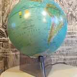 Luminous terrestrial globe with smoked plexiglass base