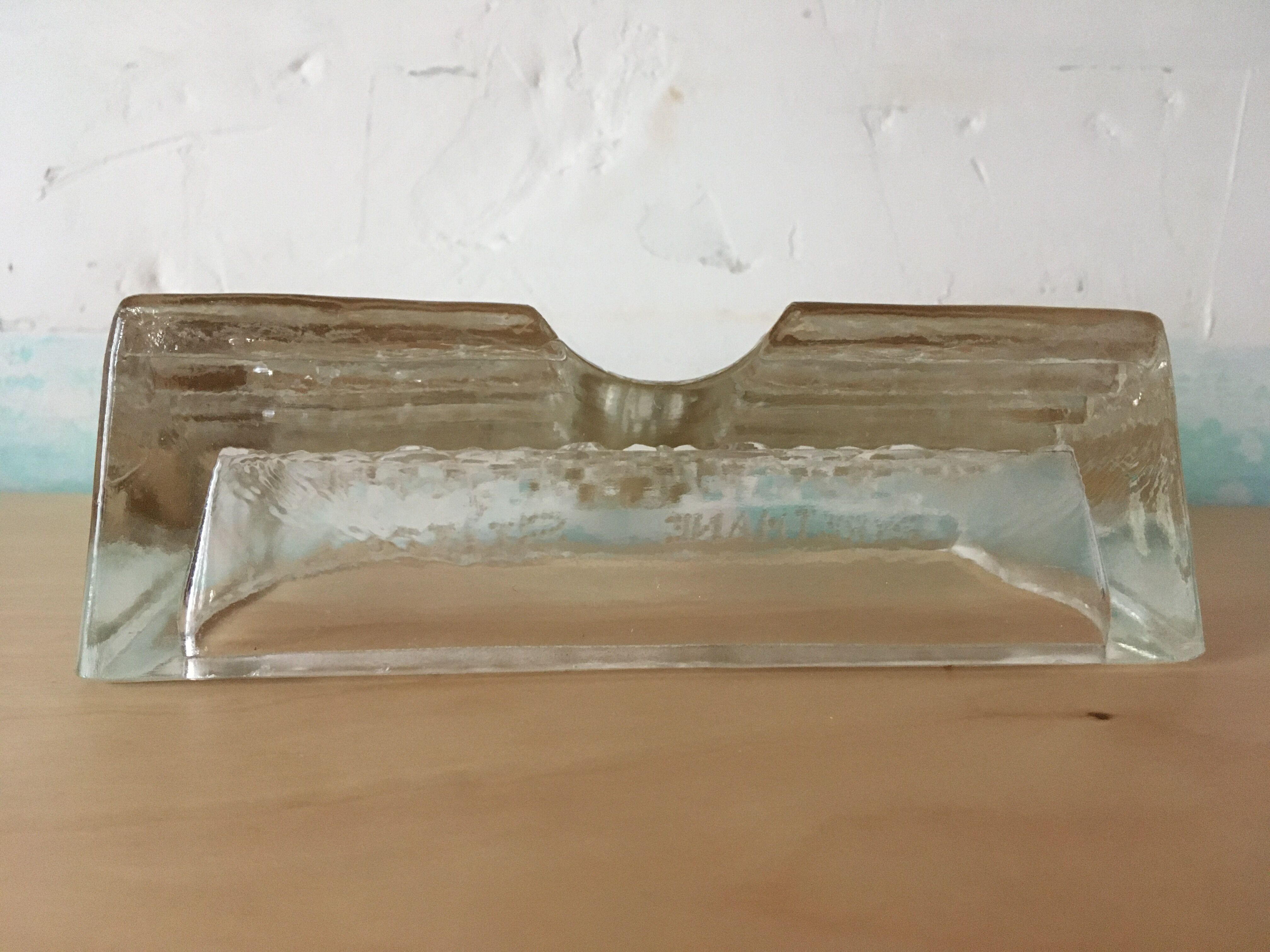 Molded glass pencil holder