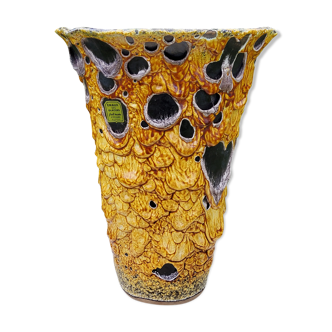 Vase émaux des glaciers cyclope Annecy céramique fat lava 1960 35cm