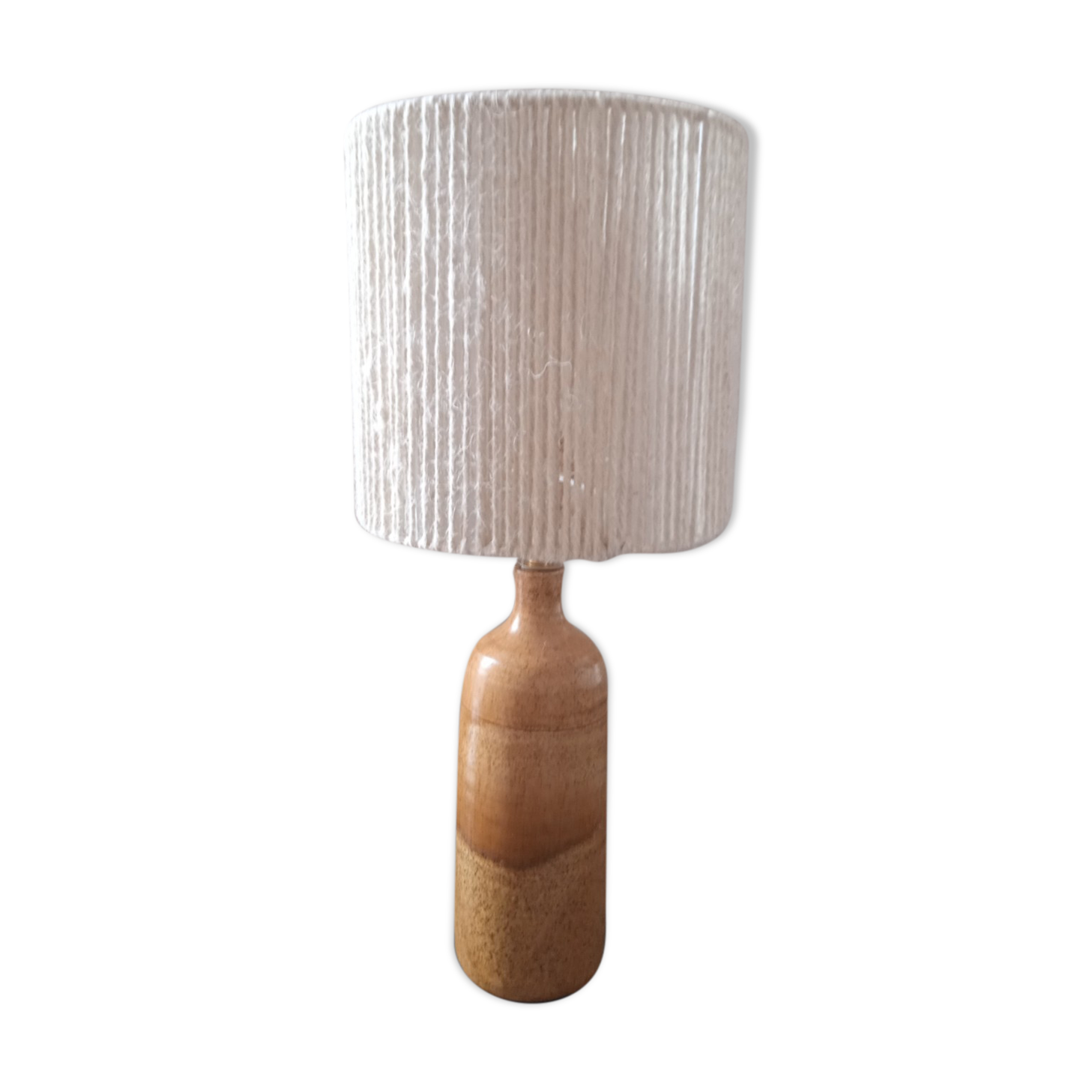 Ceramic lamp and rope lampshade