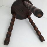 Wooden stool turned tripod foot