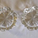 Set of 2 crystal ashtrays / pocket trays from Reims