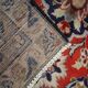 Tapis persan vintage tissé à la main en laine rouge kashan tapis de salon - 209x242cm