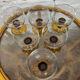 Series of 6 vintage stemmed glasses from the 70s