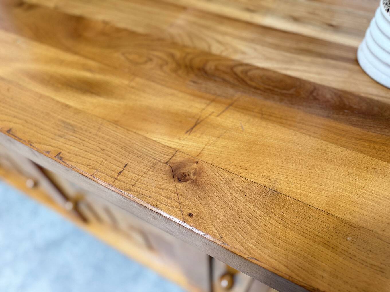 Brutalist 70's sideboard in solid elm