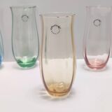 Ensemble de six verres à boire en verre de Murano multicolore par Vincenzo Nason