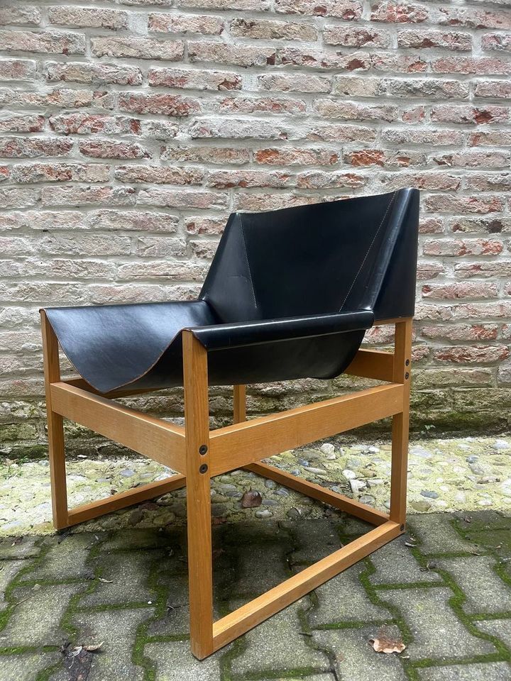Chaise Canto en cuir sellier Rainer Schell pour Schlapp Vintage