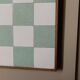 Beige and white Chessboard Wall Mural in wood frame – Italian 1980s abstract art