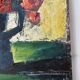 Small acrylic painting with a knife, bouquet of flowers.