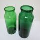 Two old green blown glass jars early 20th century