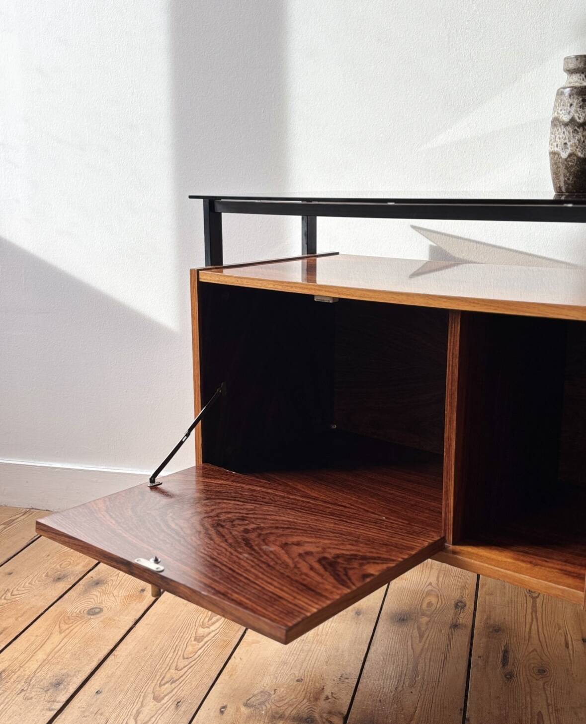 Bar cabinet on wheels