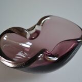 60s ashtray or empty pocket, purple Murano glass, Italy