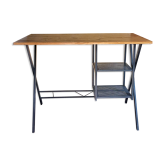 Black metal desk