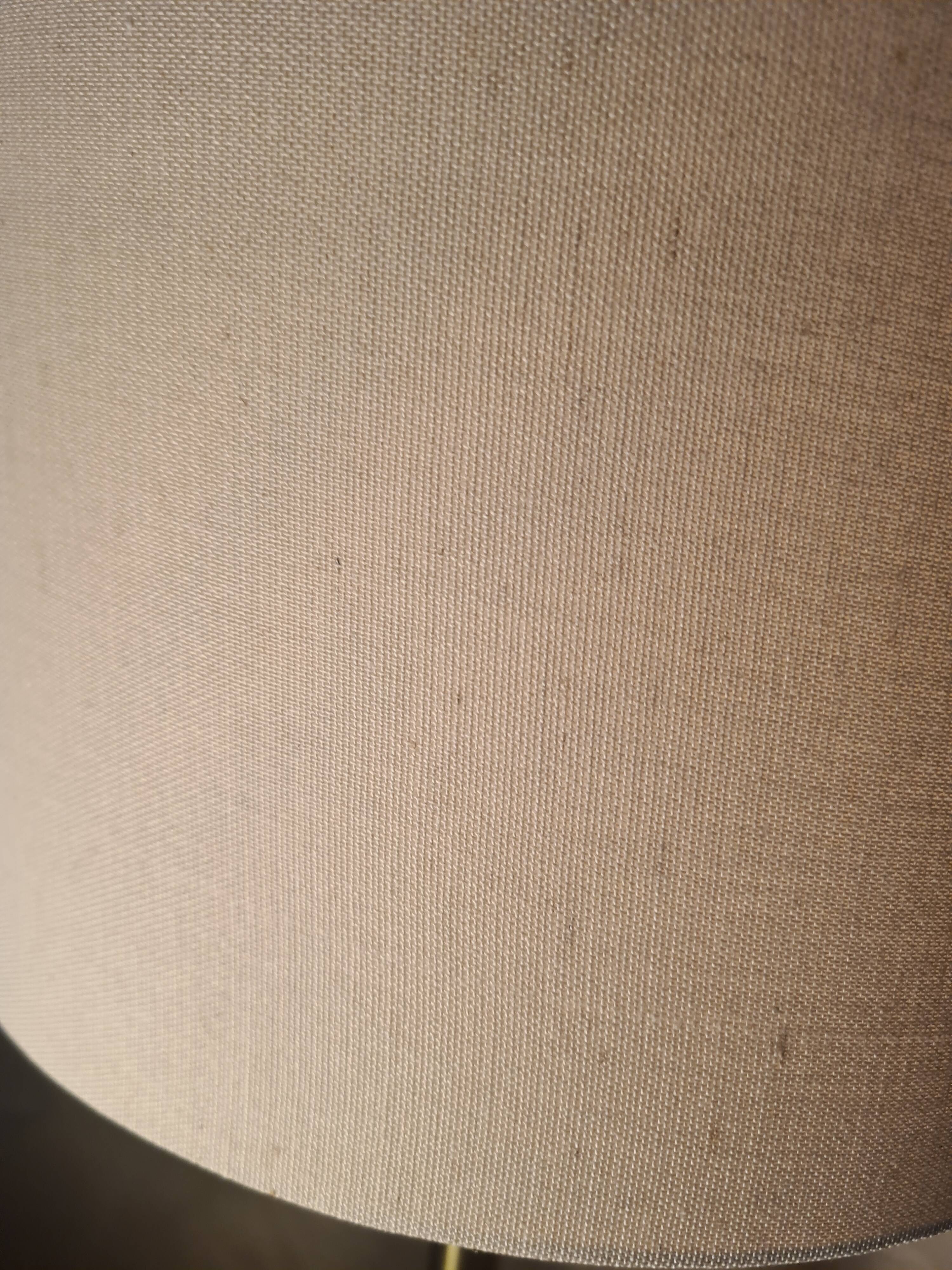 large 1970s luxury solid brass living room lamp with new linen shade 68x35
