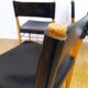 Set of 4 oak and leather chairs