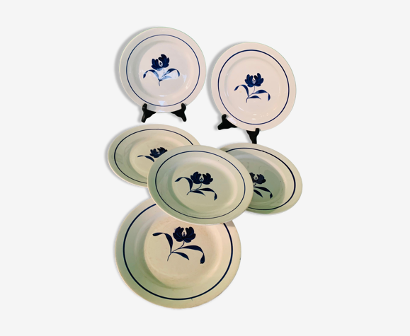 6 assiettes plates vintage