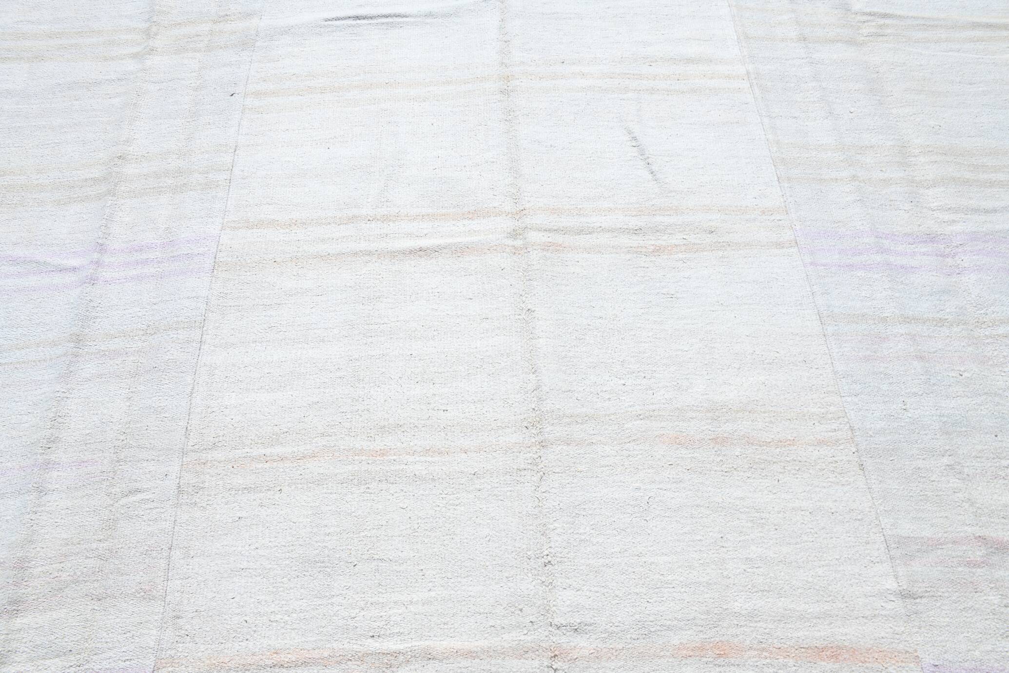 Tapis kilim vintage rayé Off-White