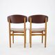 1960s Set of 6 Børge Mogensen Model 122 Oak and Teak Dining Chairs for Søborg Møbelfabric, Denmark