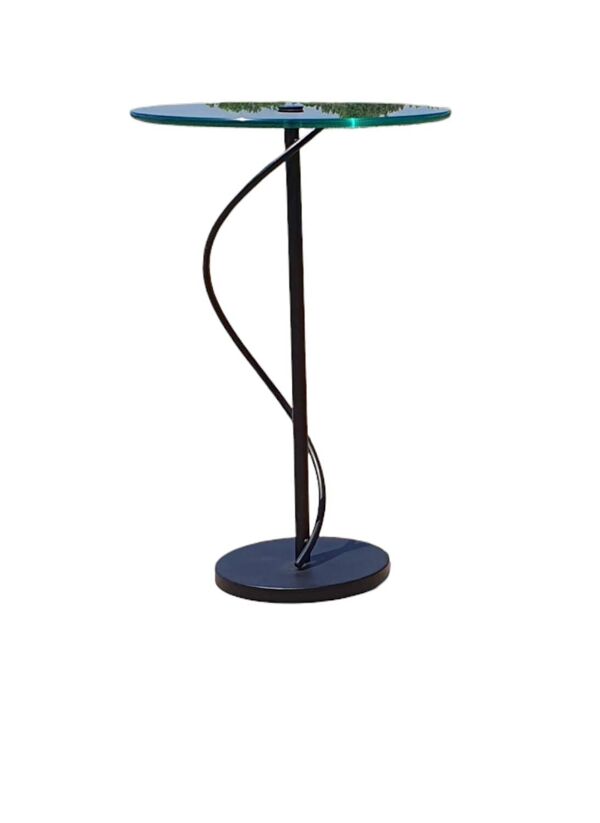 Table d'appoint en verre Artelano au design vintage français postmoderne.