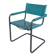 Vintage Mart Stam Style Armchair: Turquoise Leather, Black Chrome Cantileve