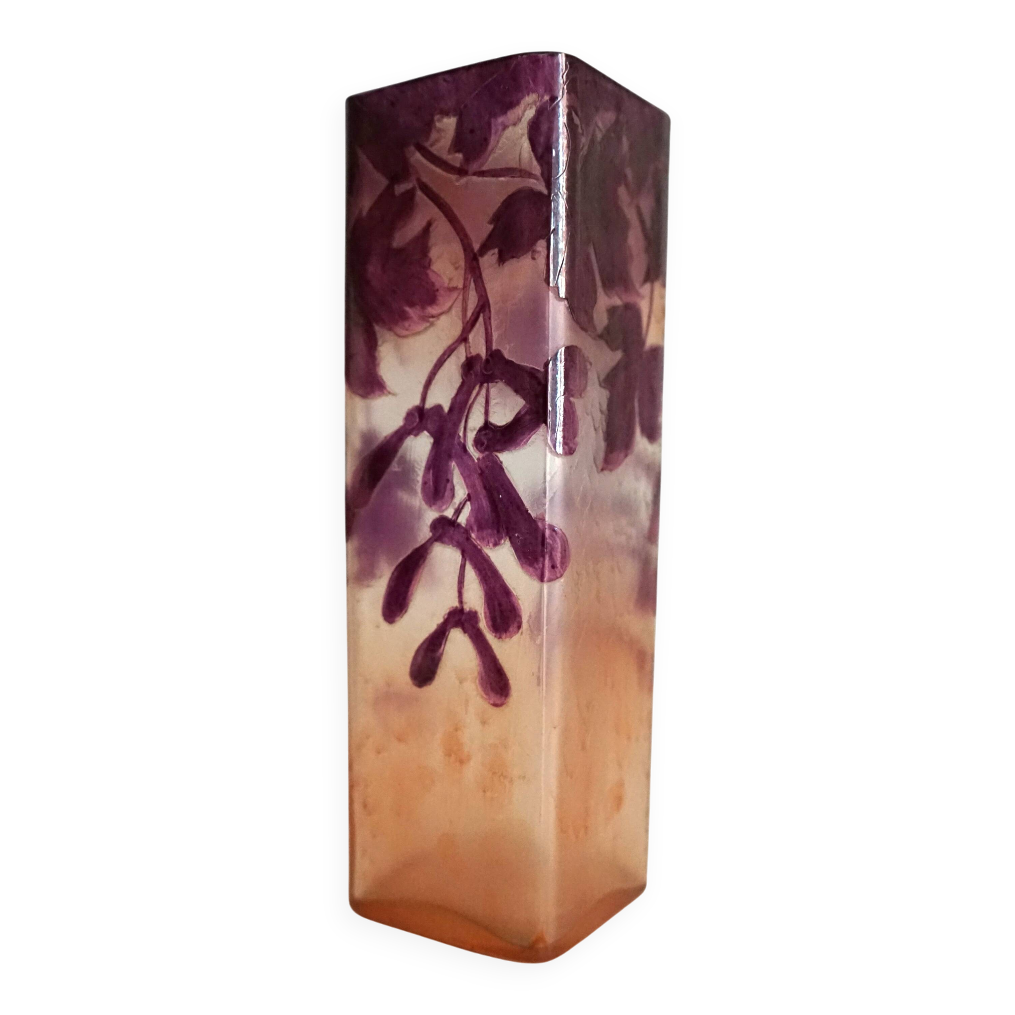 François-Théodore Legras square vase ruby series Art Nouveau 1900