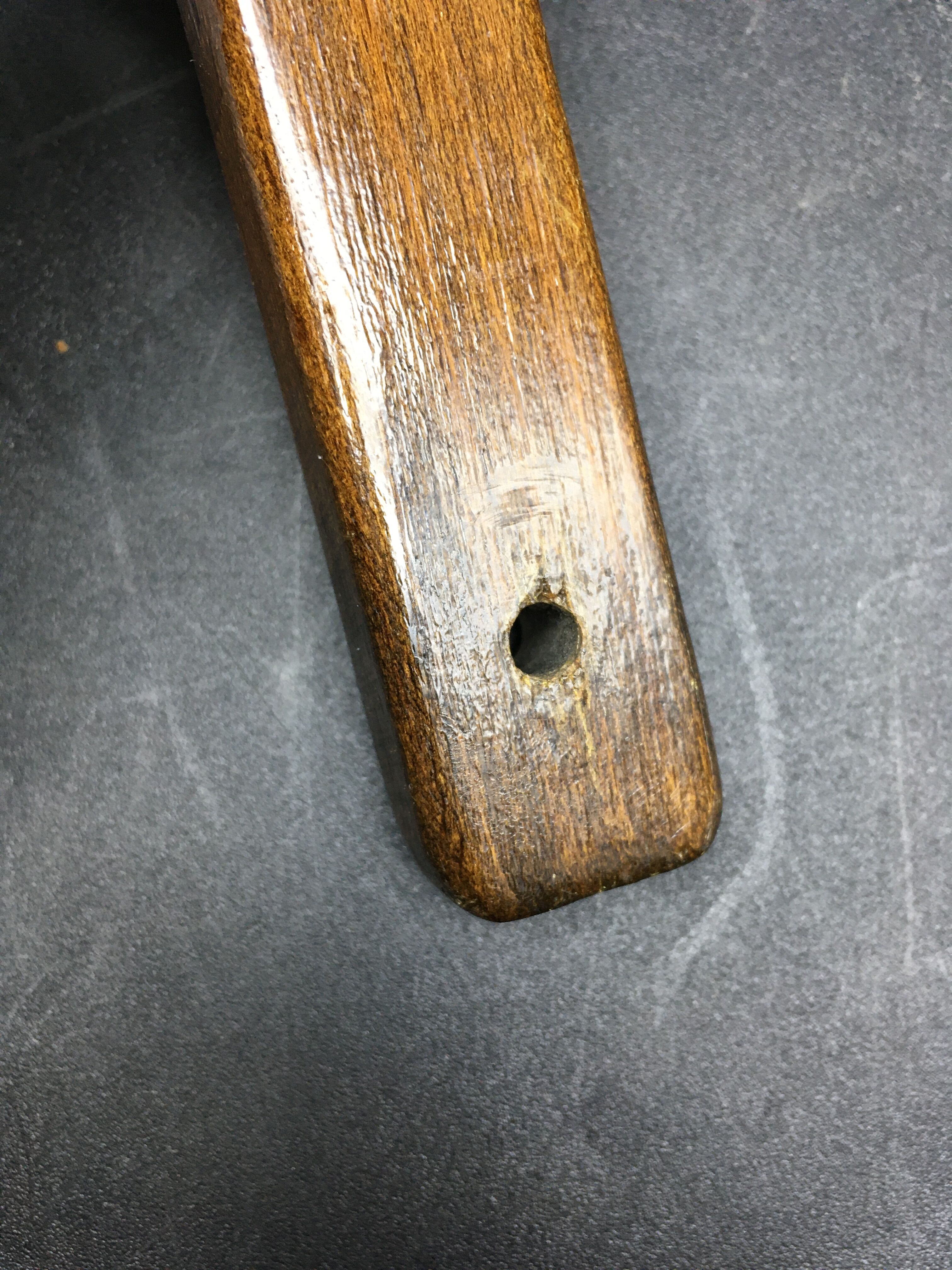 Hand-facing mirror in vintage wood year 70