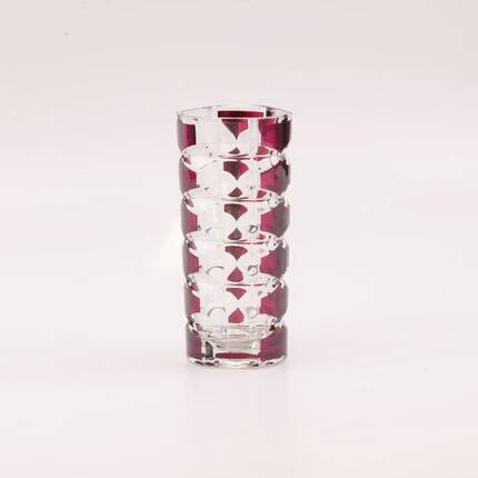 Vase en verre épais rubis style art déco