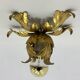 Hollywood regency gold leaf flower light , 1970s