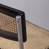 Set of 4 vintage 1960s metal and vienna straw chairs by italian design