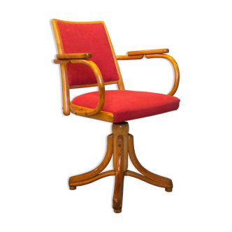 1950's Bentwood Swivel Armchair by Ligna Prague