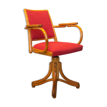 1950's Bentwood Swivel Armchair by Ligna Prague