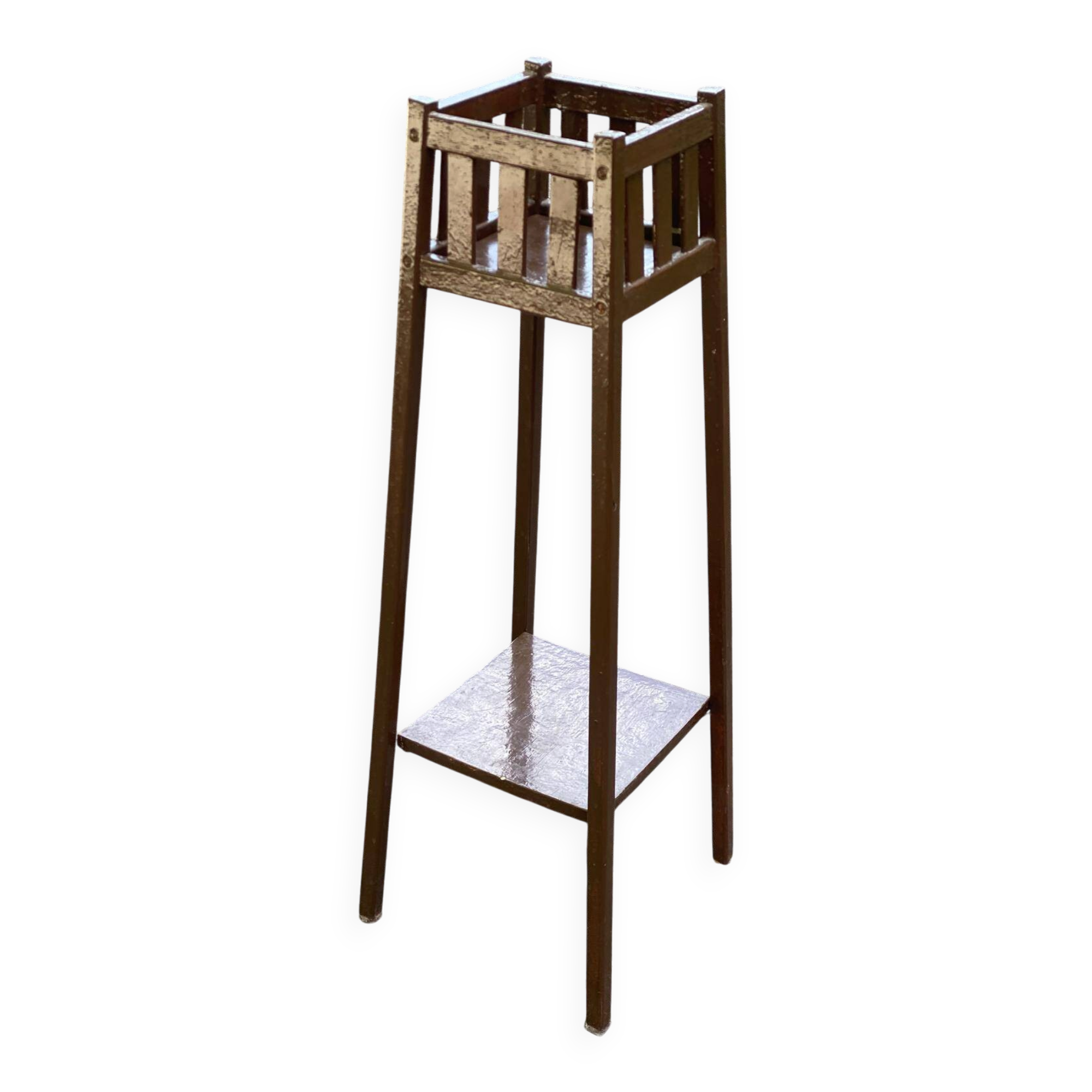 Vintage solid wood stool repainted 91cm