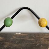 Wall coat rack with 4 wooden balls