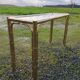Gold console and vintage smoked glass, imitation bamboo 1970